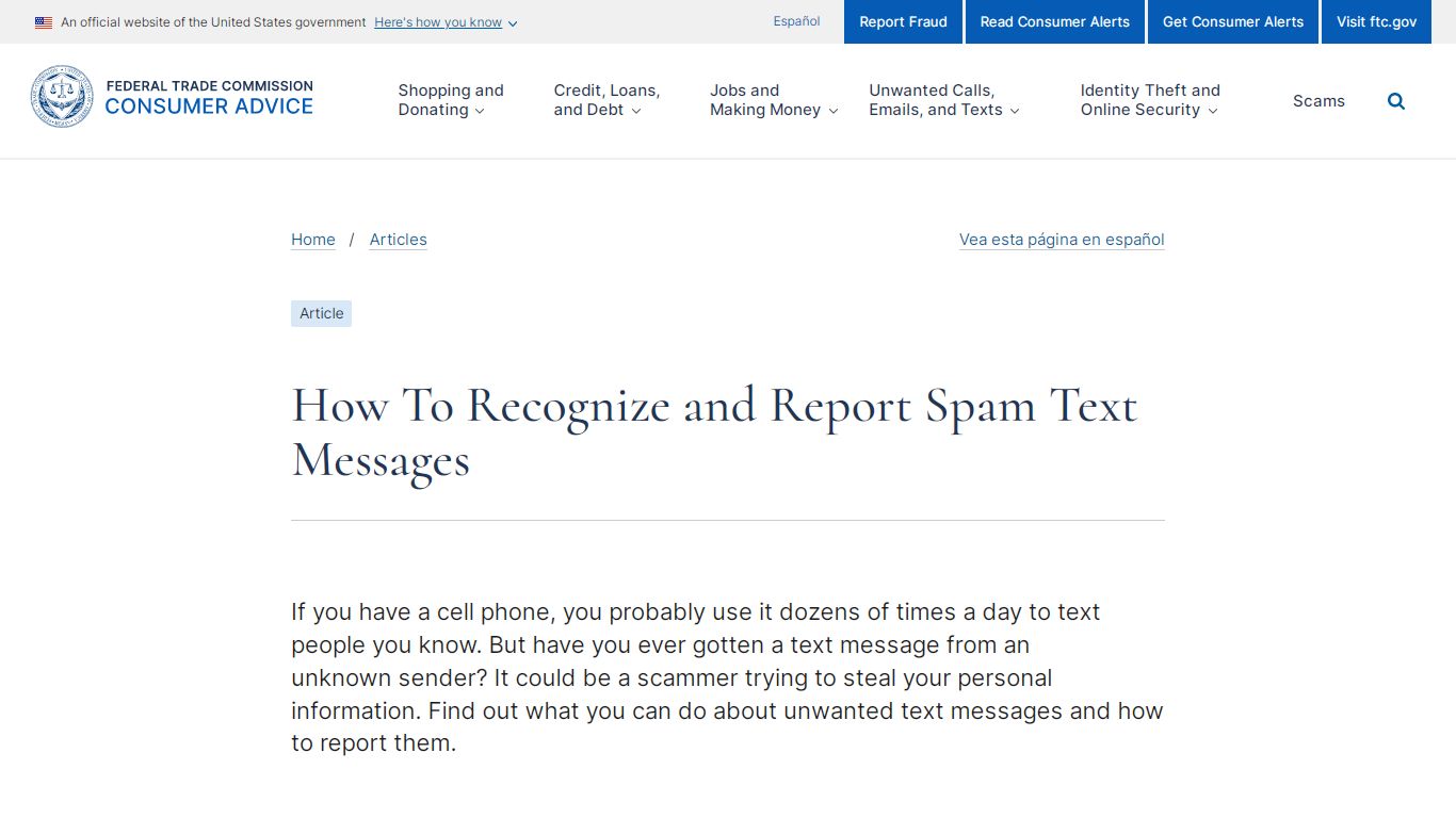 How To Recognize and Report Spam Text Messages